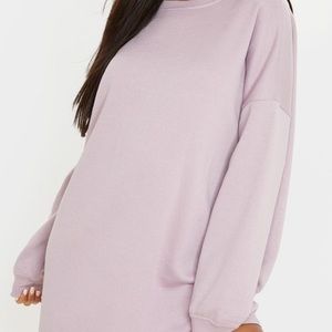 PrettyLittleThing Lilac Oversized Sweater Dress